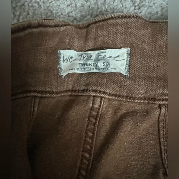 Free People We The Free Jayde Flare Brown Jeans Pants 26 - Picture 4 of 5